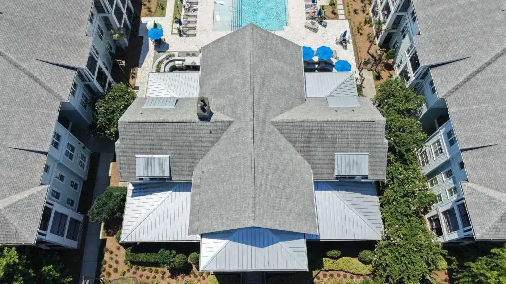 Aerial drone roof inspection