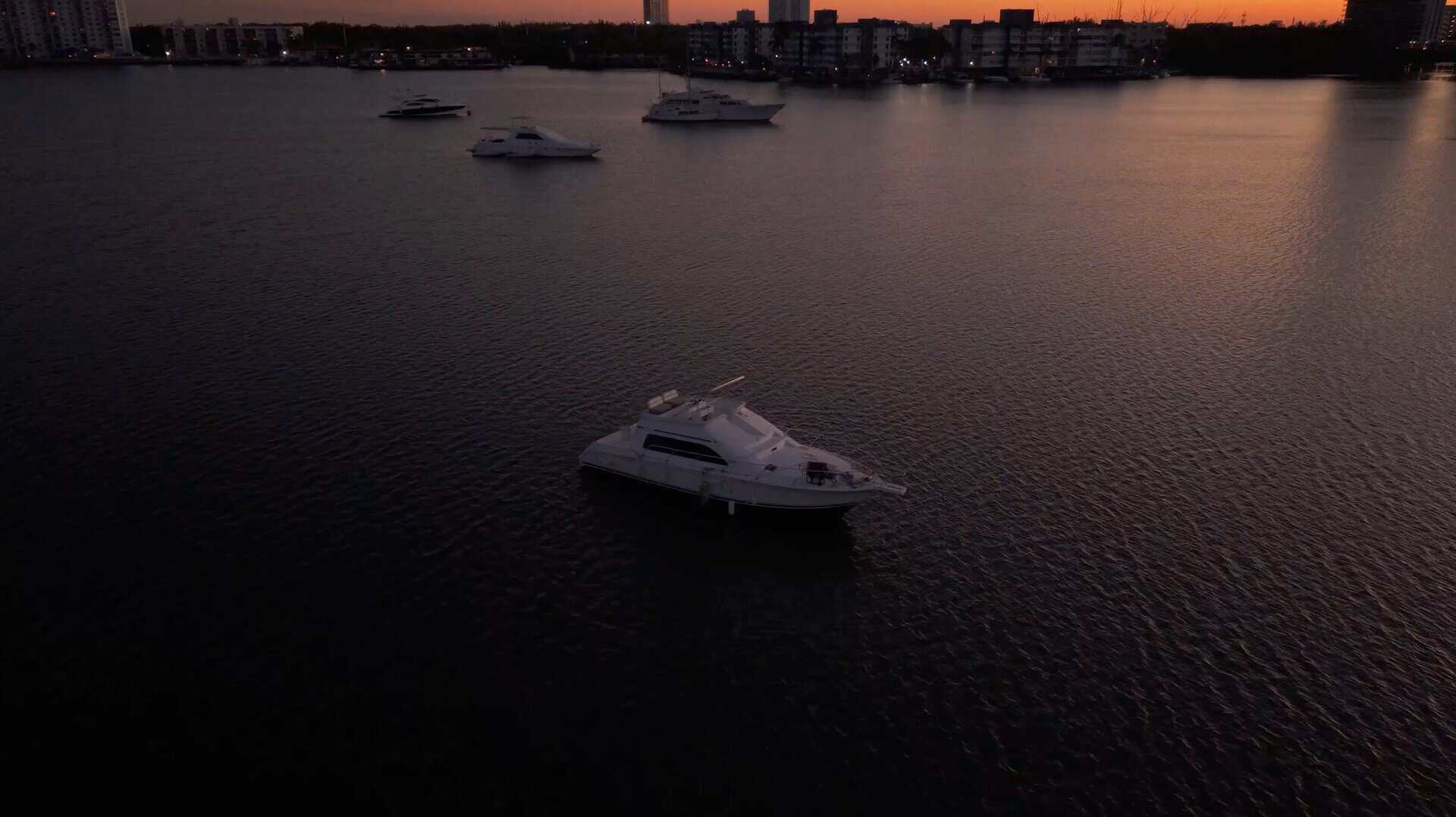 Aerial sunset footage