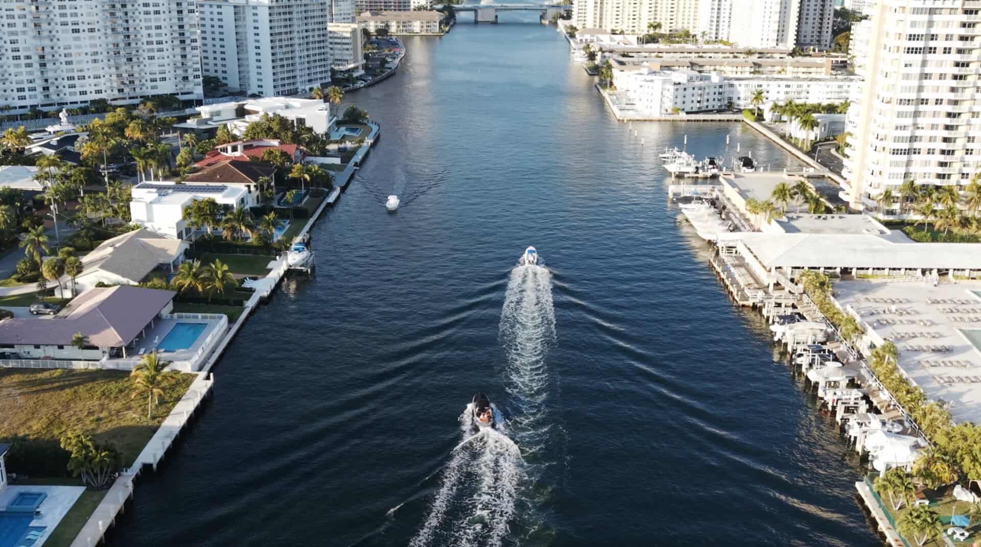 Aerial waterway footage